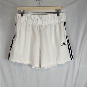 Women's Adidas White Athletic Shorts with Signature Stripes Size XL NWT